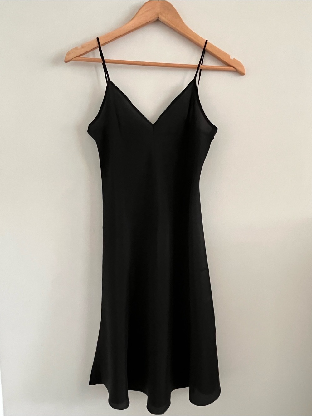 Vintage Moschino Black Satin Midi Slip Dress